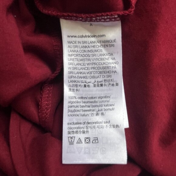 2/$30 Calvin Klein Burgundy Medium Long Sleeve Polo Tee - Picture 5 of 6